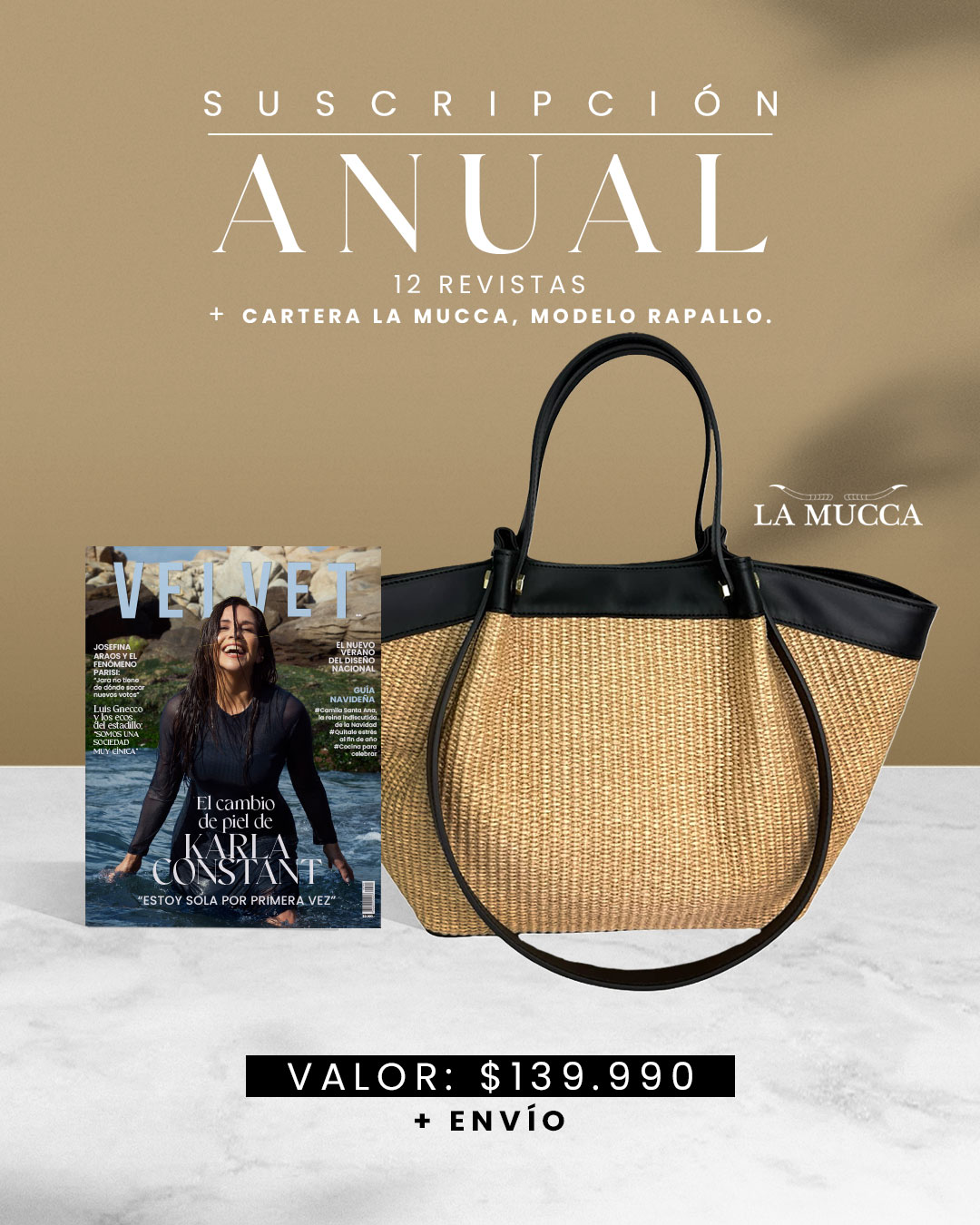 Suscripción Papel y Digital Anual + Cartera La Mucca